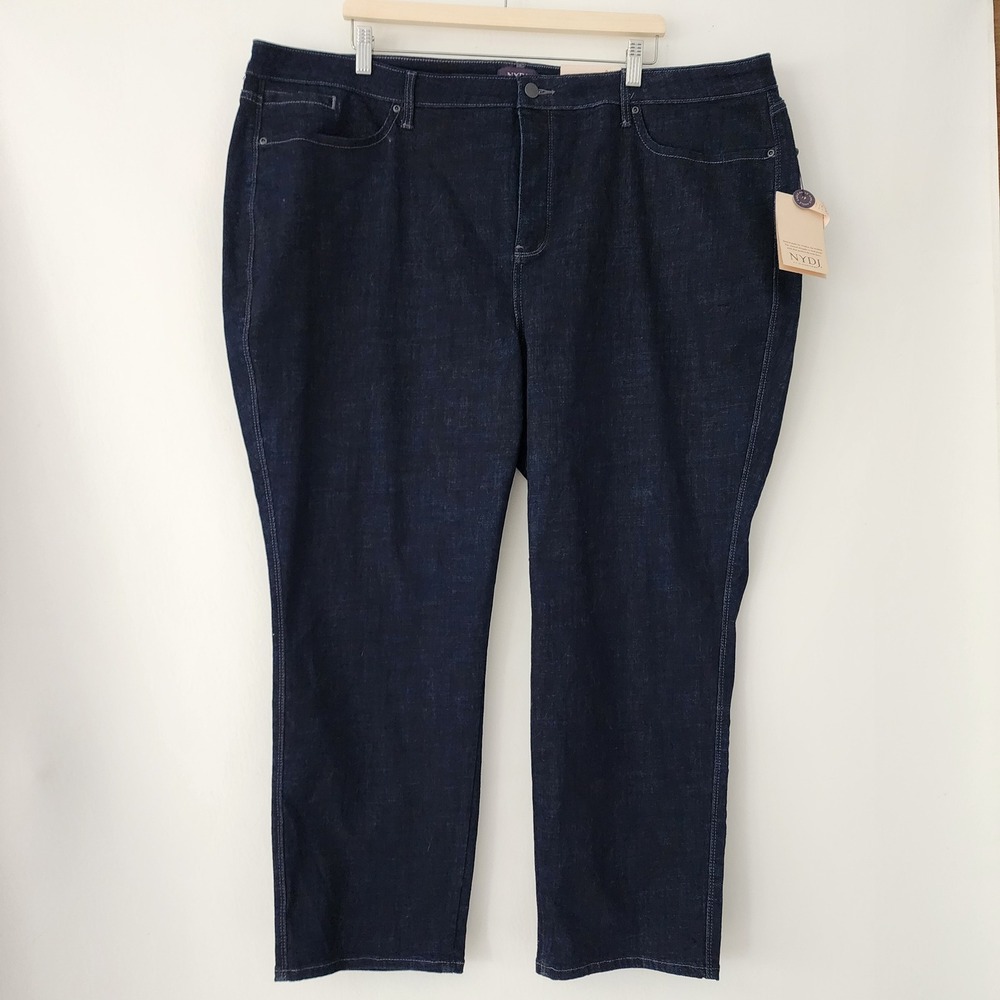 NEW NYDJ Lift x Tuck dark wash Stella Tapered jeans womens size 24W